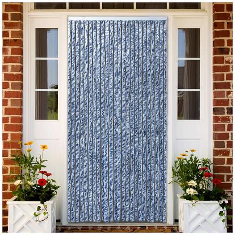 Tenda Antimosche Blu E Bianca 100x230 Cm In Ciniglia - Foto 1