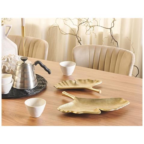 Set Di 2 Piatti Decorativi Metallo Oro Palenque - Foto 1