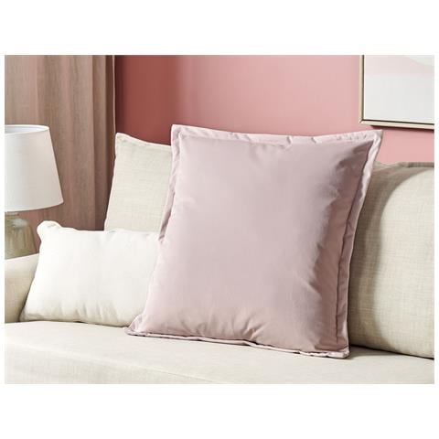 Cuscino Decorativo Eustoma Velluto 60 X 60 Cm Tinta Unita Rosa - Foto 1