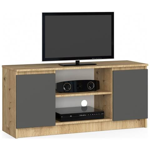 Mobiletto TV, 2 ante, 120x40x55 cm, Colore Quarcia Artisan e Grigia Grafite - Foto 1