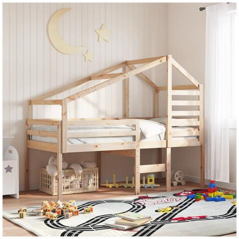 Tetto Per Letto Bambini 188x82x113 Cm In Legno Massello Di Pino - Foto 1