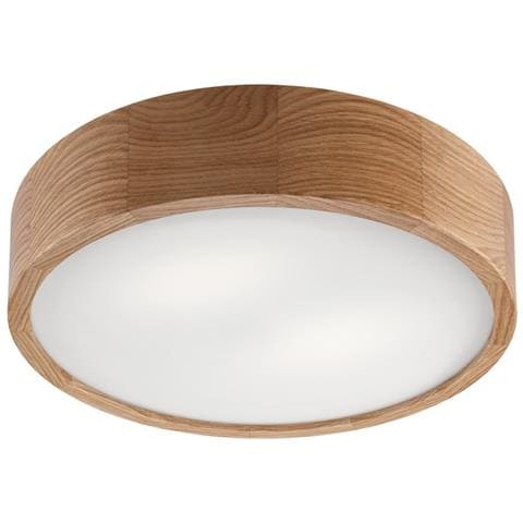 Lampada A Soffitto Eveline - Marrone - Legno, Vetro - 37x37x8 Cm - Foto 1