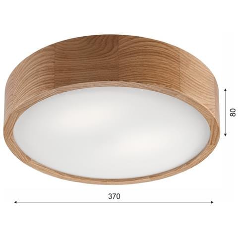 Lampada A Soffitto Eveline - Marrone - Legno, Vetro - 37x37x8 Cm - Foto 5
