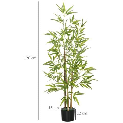 Pianta Artificiale Di Bambù Alta 120cm Da Interno Con Vaso Incluso - Foto 2