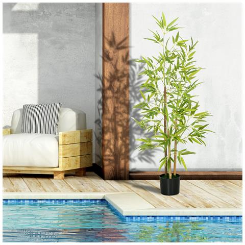 Pianta Artificiale Di Bambù Alta 120cm Da Interno Con Vaso Incluso - Foto 6