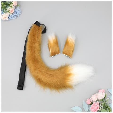 Coda Di Volpe Peluche, Accessorio Cosplay Di Coda Di Volpe Coccolosa Camel - Foto 1