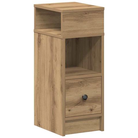 Comodino Con Cassetto Rovere Artigianale 25x31x66 Cm - Foto 2