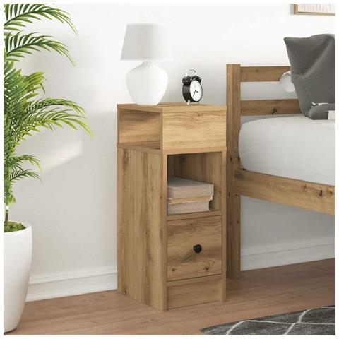 Comodino Con Cassetto Rovere Artigianale 25x31x66 Cm - Foto 3