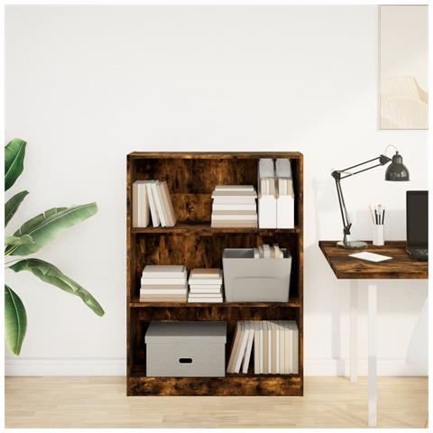 Libreria Rovere Fumo 80x24x109 Cm In Legno Multistrato - Foto 3