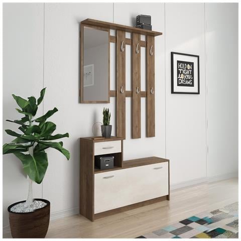 Mobile Ingresso Rudolf Con Scarpiera Colore Noce Eastwood E Spatolato - Foto 1