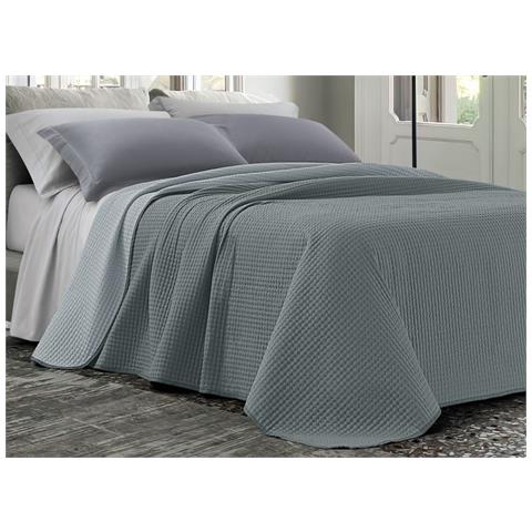Quilt Trapuntino Estivo 100gr Mq Bicolor Double Face Tinta Unita Modello Cloe Matrimoniale Grigio - Foto 1