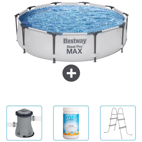 Piscina Fuori Terra - In Giro - 305x76 Cm - Grigio - Include Accessori Coordinati Cb48 - Foto 1