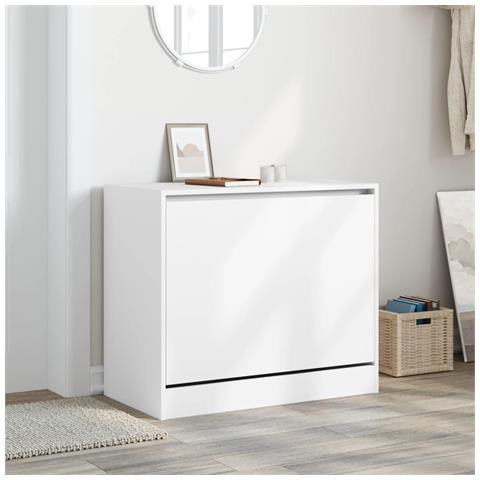 Lusso Casadino -  Scarpiera Bianca 80x42x69 Cm In Legno Multistrato - Foto 2