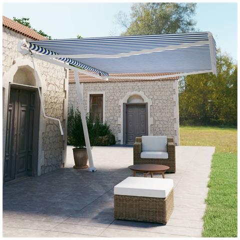 Lusso Casadino -  Tenda Retrattile Automatica Con Palo 500x350 Cm Arancio Marrone - Foto 8