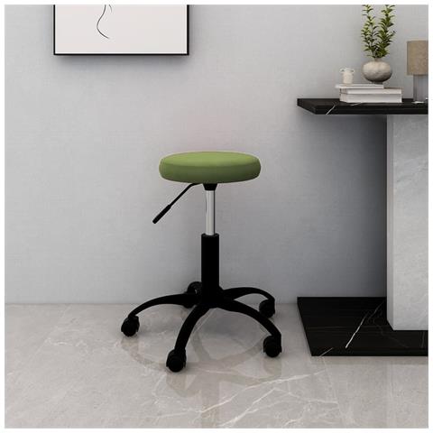 Sedia Da Ufficio Girevole Verde Chiaro In Velluto - Foto 7