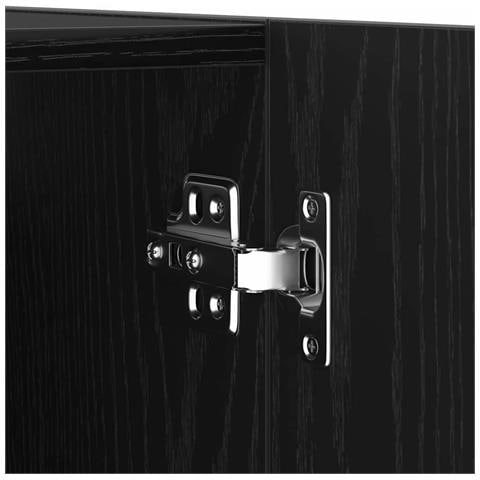 Set di mobili TV da 7 pezzi a muro in legno ingegnerizzato rovere nero - Foto 9