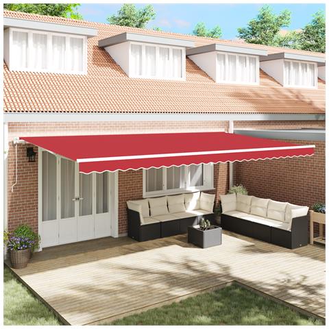 Tenda retrattile automatica  rossa 600x350 cm, Tessuto di ricambio per tenda  6x3.5 m rossa - Foto 2