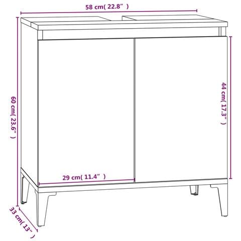 Set Mobili da Bagno 3 pz Grigio Sonoma in Legno Multistrato - Foto 9