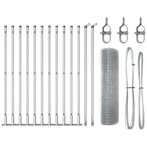 Set di Pali per Recinzione Set di 2 Acciaio galvanizzato 25 x 0.5 m - Foto 1