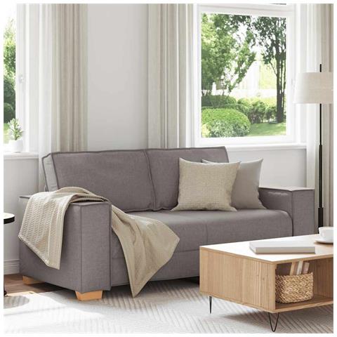 Divano a 2 posti tortora 140 cm in tessuto - Foto 2