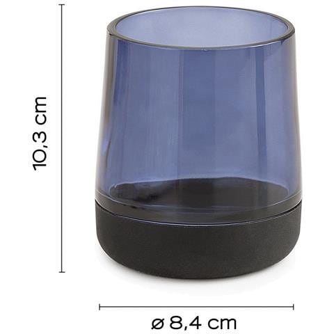 Portaspazzolini D' Appoggio In Vetro E Silicone Nc98 Serie Nicole Blu - Foto 2