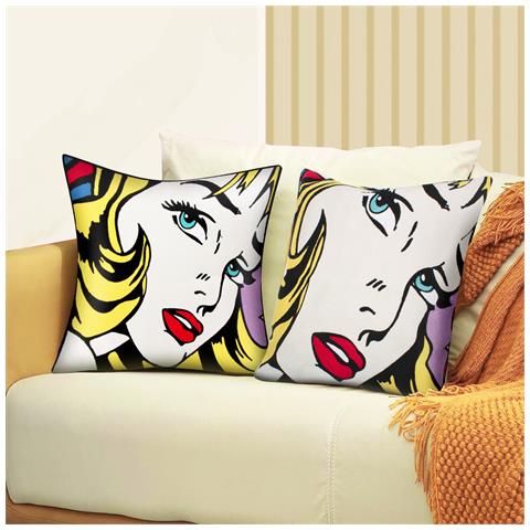 Set Di 2 Copricuscini 45x45 Cm Ricamati Art Galexia - Foto 2