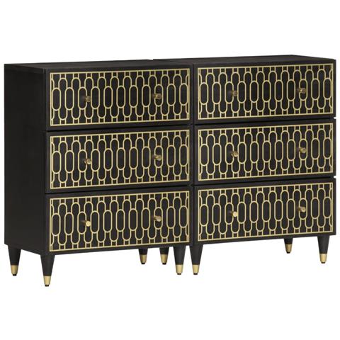 Lusso Casadino - Credenze 2 Pz 60x33x75 Cm In Legno Massello Di Mango - Foto 2