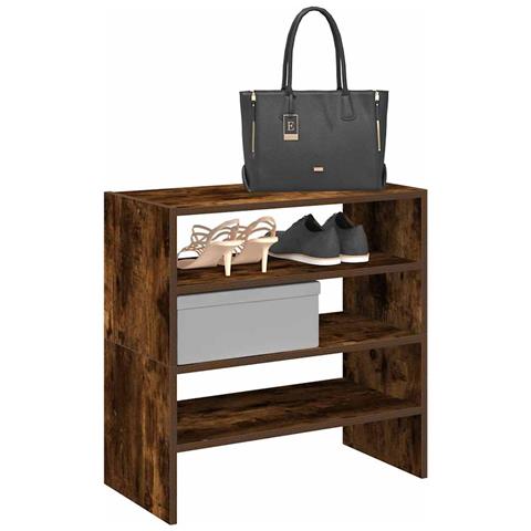 Scarpiere 2 pz Impilabili Rovere Fumo 60x30x30,5 cm - Foto 2