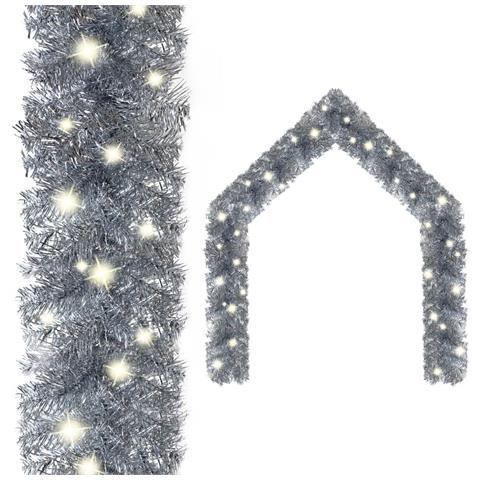 Lusso Casadino - Ghirlanda Natalizia Con Luci A Led 20 M Argento - Foto 2