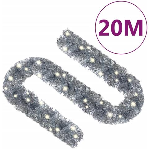 Lusso Casadino - Ghirlanda Natalizia Con Luci A Led 20 M Argento - Foto 8