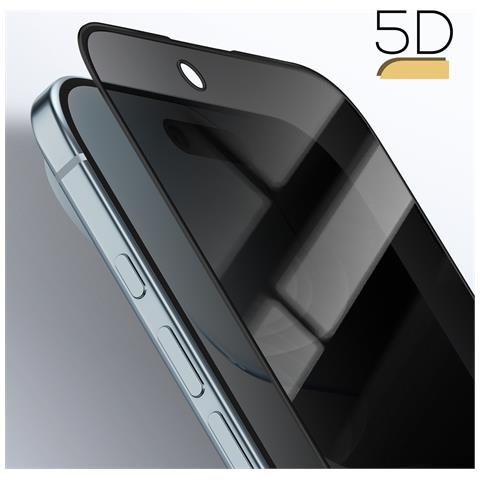 Protezione Schermo Per Iphone Air Anti-spia In Vetro Temperato 5d, Nero Transparente - Foto 5