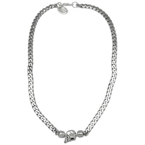 Collana A Catena Con Teschio In Argento - Foto 1