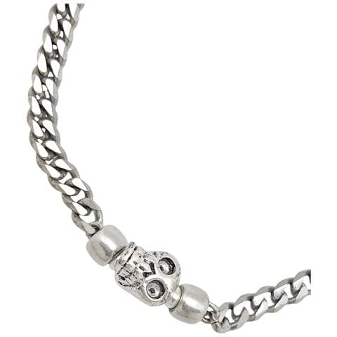Collana A Catena Con Teschio In Argento - Foto 5