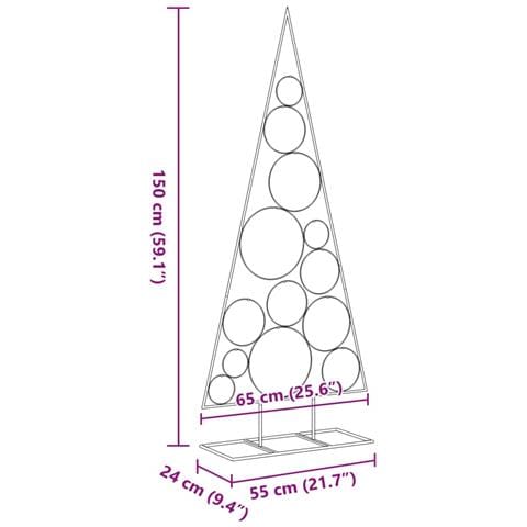 Albero di Natale Decorativo in Metallo Nero 150 cm - Foto 7