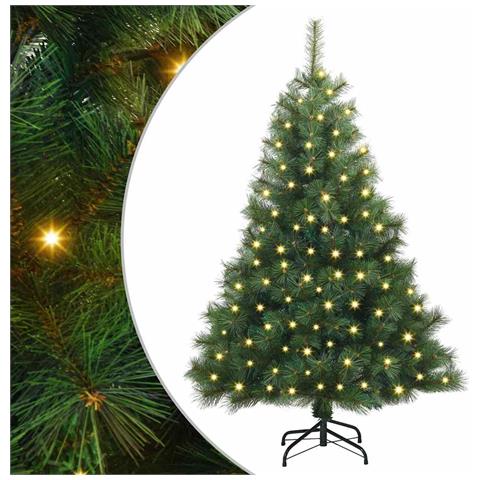 Albero di Natale artificiale con 150 LED Verde 120 cm PE e PVC - Foto 1