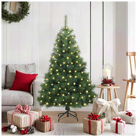 Albero di Natale artificiale con 150 LED Verde 120 cm PE e PVC - Foto 2