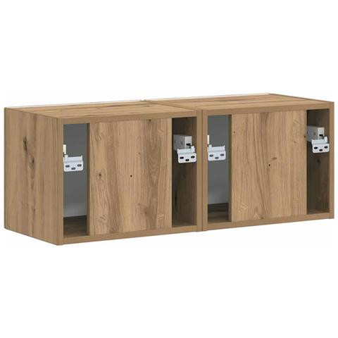 Mobile TV da parete 2 pcs Rovere Artigianale 60 x 31 x 29.5 cm - Foto 9