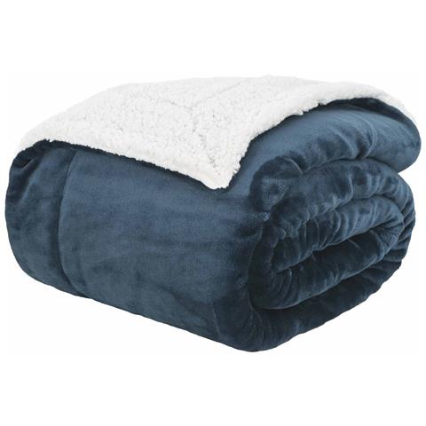 Coperta Blu navy 220 x 240 cm Panno - Foto 1