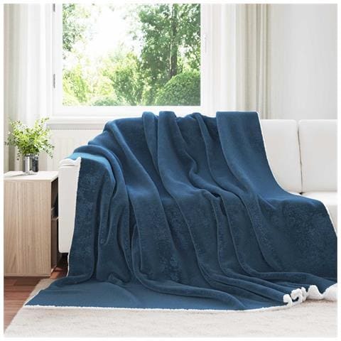 Coperta Blu navy 220 x 240 cm Panno - Foto 2