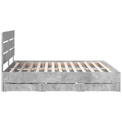 Struttura del letto con cassetto Grigio cemento 200 x 200 cm - Foto 9