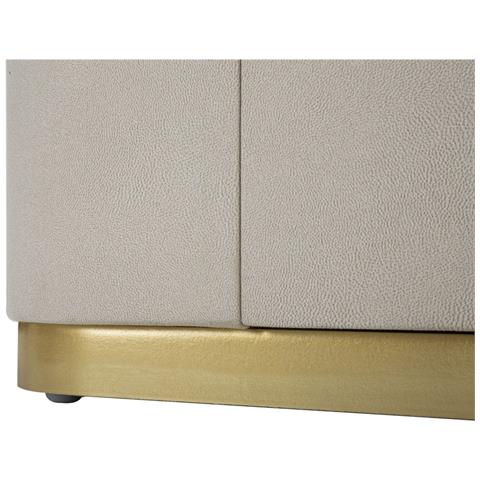 Comodino Beauty In Legno Crema Con Cassetti E Anta, Base Dorata - Foto 8