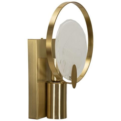 Applique Da Parete Oklan In Vetro E Ferro Dorato 20x10x29 Cm - Foto 8