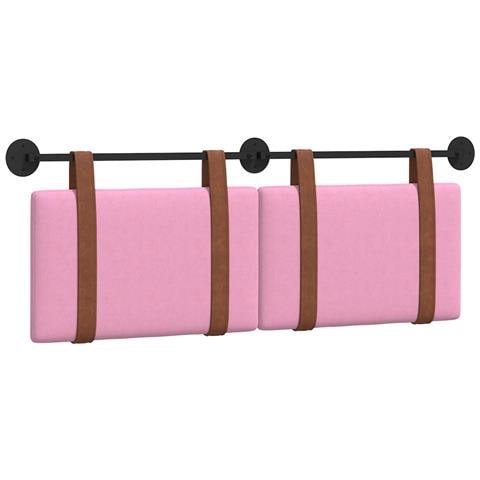 Testata appesa Tinta unita Rosa 150 x 55 x 5 cm PU Antico - Foto 1