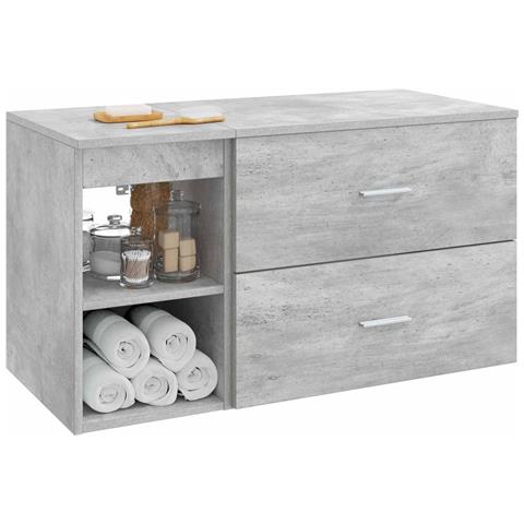 Set di mobili per il bagno 2 pcs Grigio Cemento - Foto 2