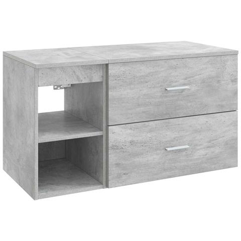 Set di mobili per il bagno 2 pcs Grigio Cemento - Foto 1