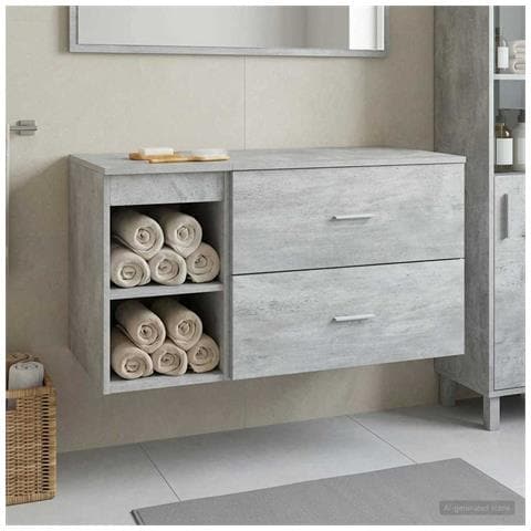 Set di mobili per il bagno 2 pcs Grigio Cemento - Foto 8