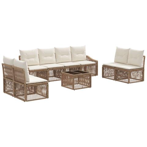 Set Divano da Giardino 9 pcs Beige polyrattan - Foto 1