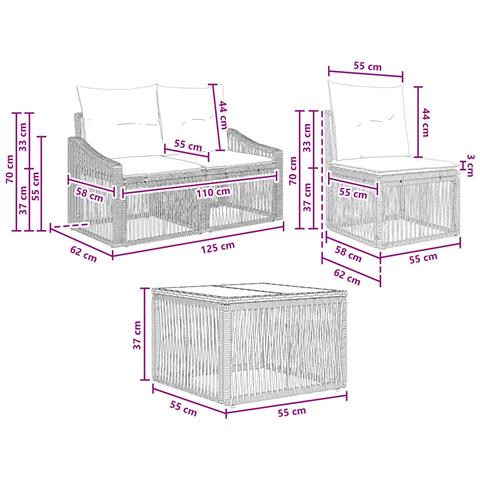 Set Divano da Giardino 9 pcs Beige polyrattan - Foto 9
