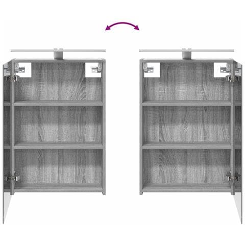 Set di mobili per il bagno 4 pcs Sonoma grigio - Foto 9