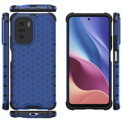 Coperchio A Nido D'ape Con Bumper In Tpu, Progettato Per Xiaomi Redmi K40 Pro+ / K40 Pro / K40 / Poco F3, Blu. - Foto 2